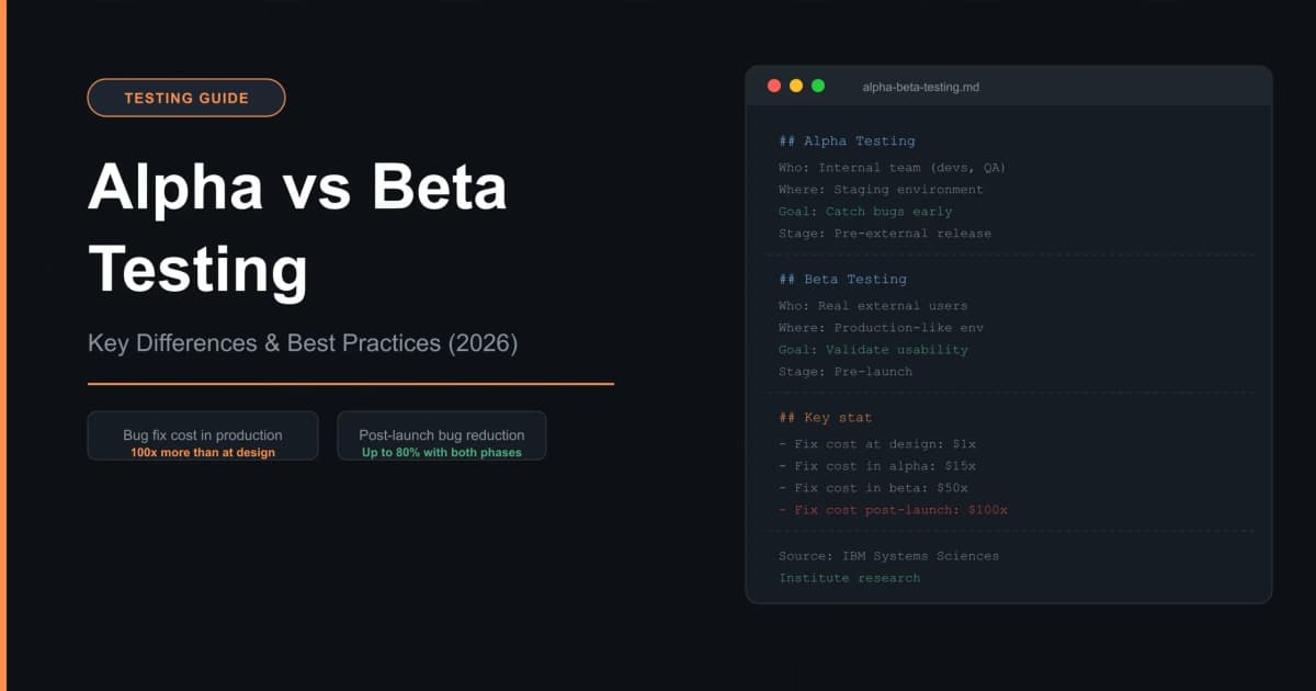 Cover Image for Alpha vs Beta Testing: Key Differences & Best Practices (2026)