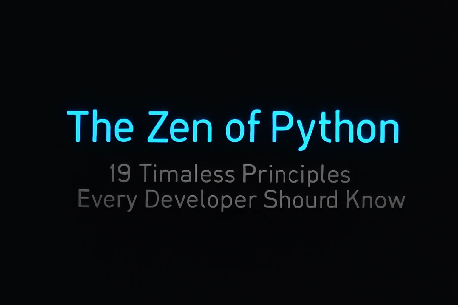 Cover Image for Zen of Python: 19 Rules for Clean, Readable, and Elegant Code