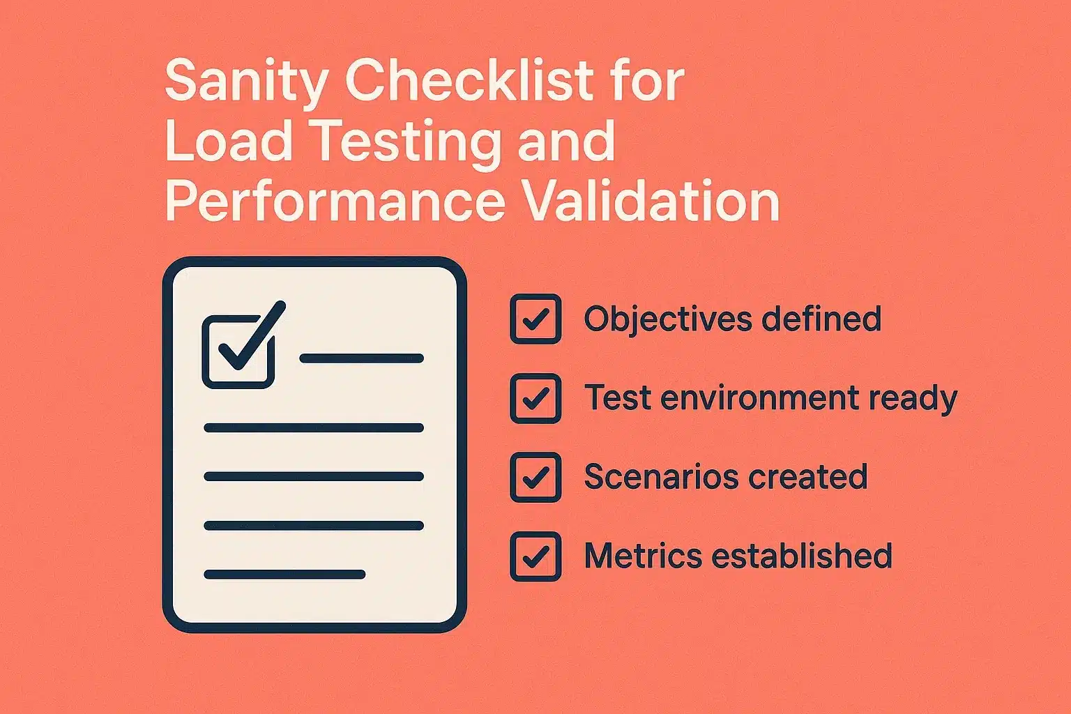 Cover Image for Sanity Checklist for Load Testing and Performance Validation