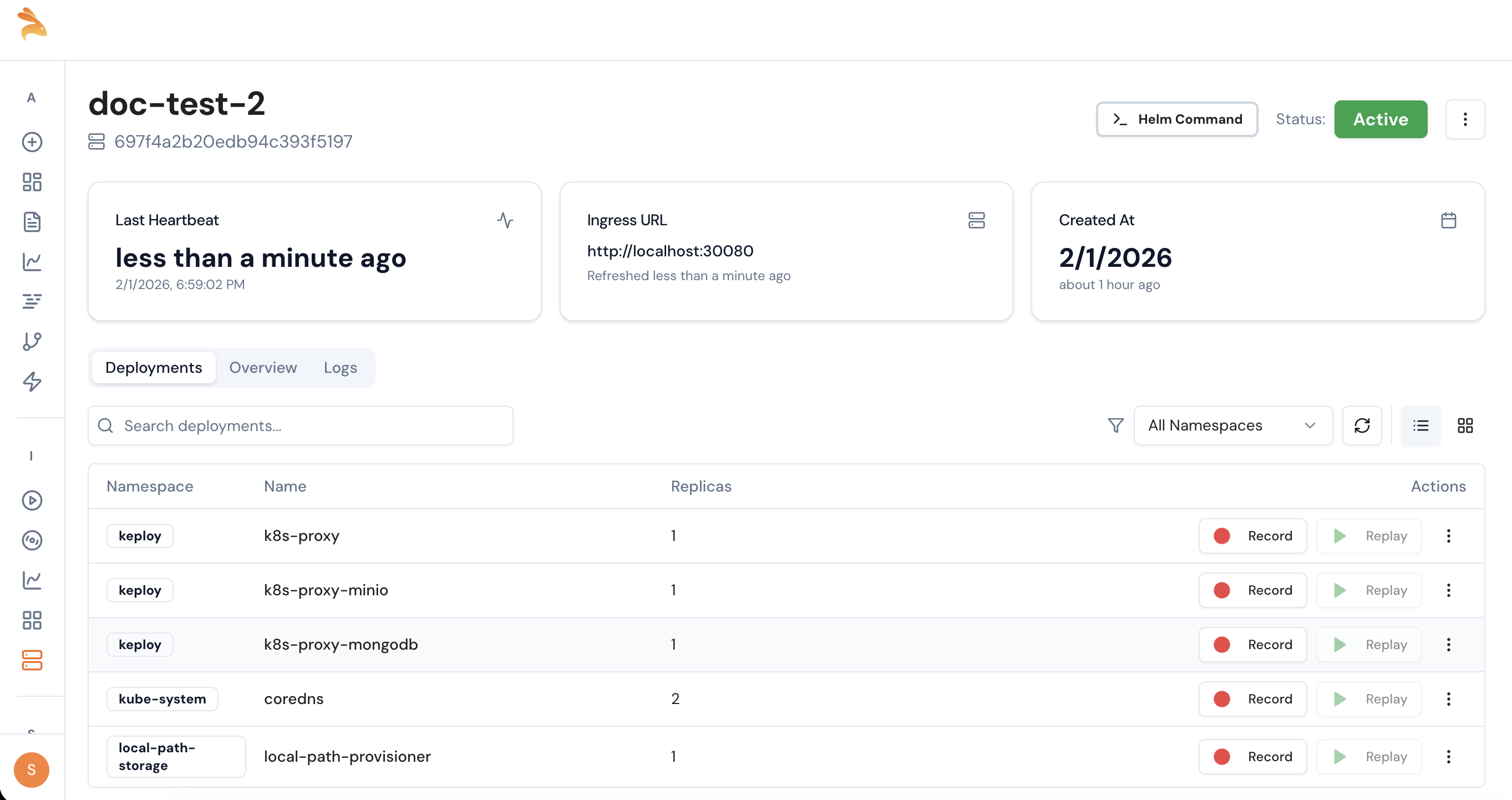 Keploy Kubernetes Interface