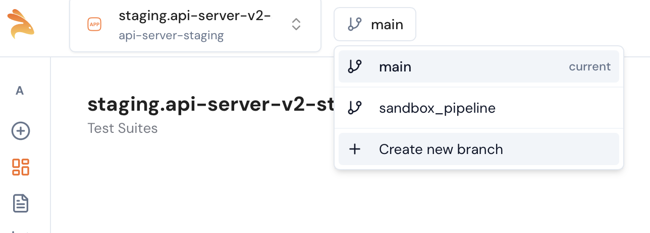 Create a Keploy branch from the dashboard