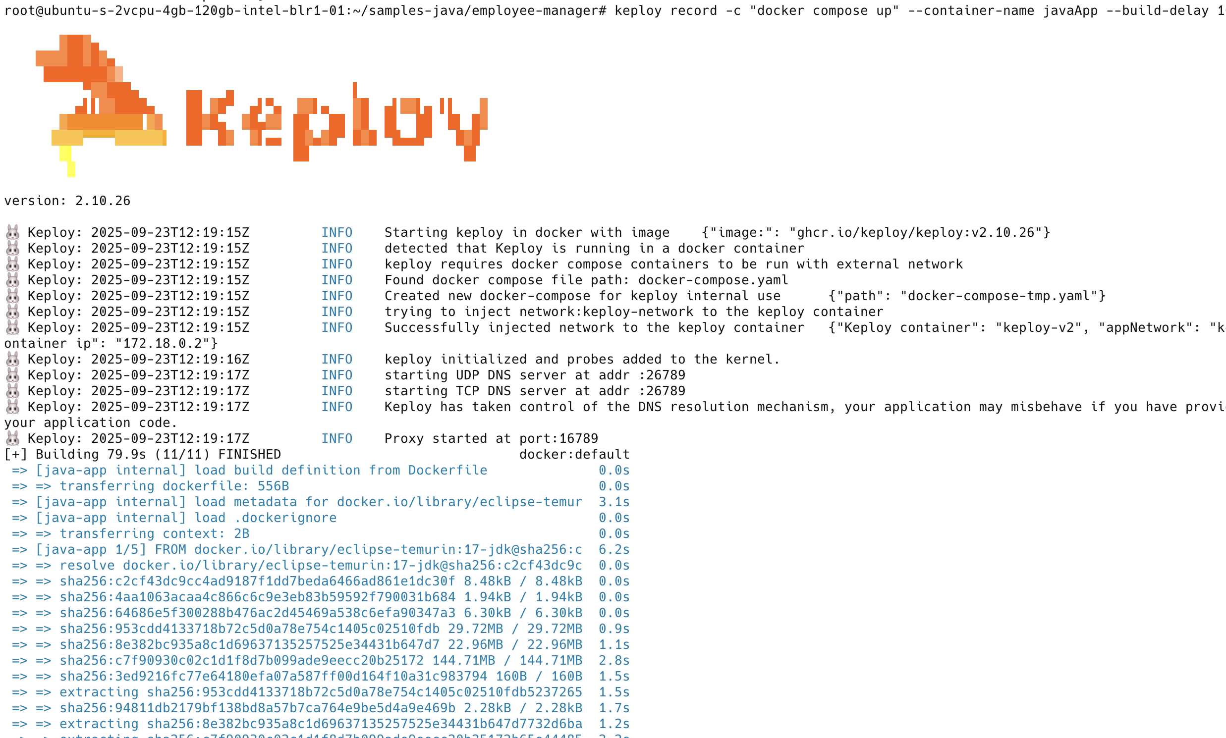 Sample Keploy Record Java